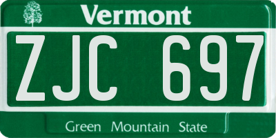 VT license plate ZJC697