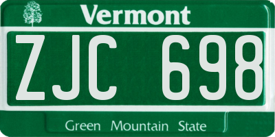 VT license plate ZJC698