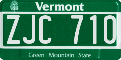 VT license plate ZJC710