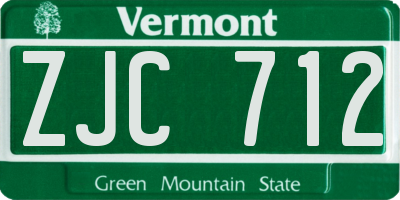 VT license plate ZJC712