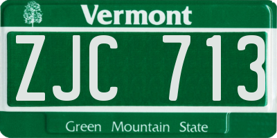 VT license plate ZJC713