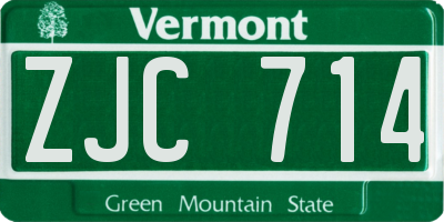 VT license plate ZJC714