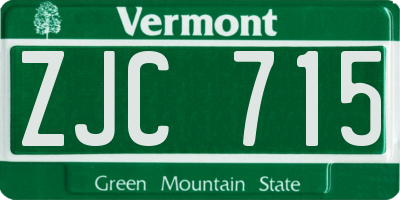 VT license plate ZJC715