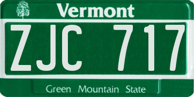 VT license plate ZJC717