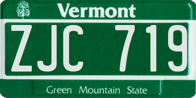 VT license plate ZJC719