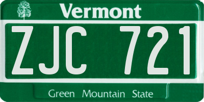 VT license plate ZJC721