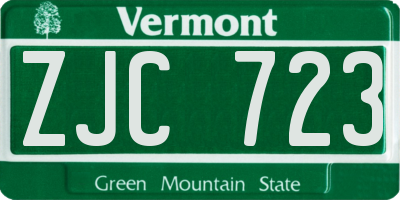 VT license plate ZJC723