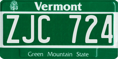 VT license plate ZJC724