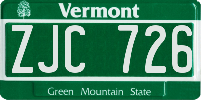 VT license plate ZJC726