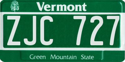 VT license plate ZJC727