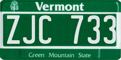 VT license plate ZJC733