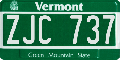 VT license plate ZJC737