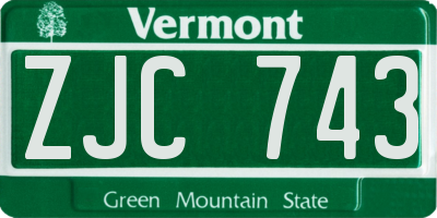 VT license plate ZJC743