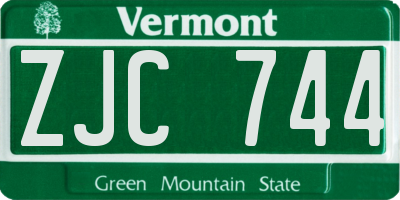 VT license plate ZJC744