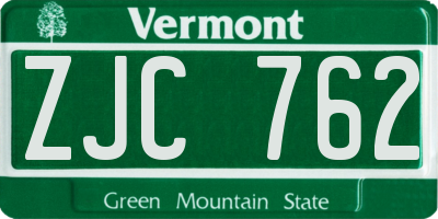 VT license plate ZJC762