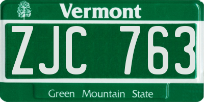 VT license plate ZJC763