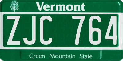 VT license plate ZJC764