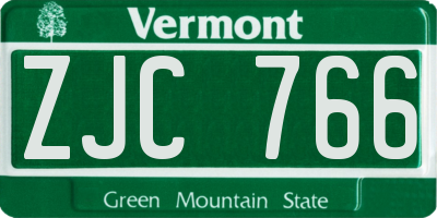 VT license plate ZJC766