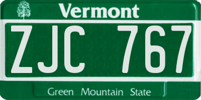 VT license plate ZJC767