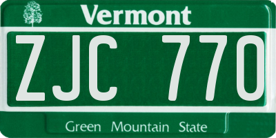 VT license plate ZJC770