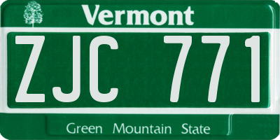 VT license plate ZJC771