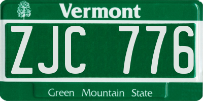 VT license plate ZJC776