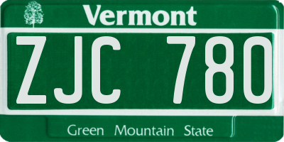 VT license plate ZJC780