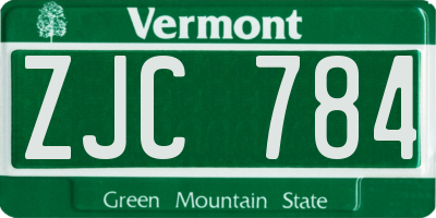 VT license plate ZJC784