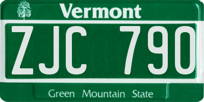 VT license plate ZJC790