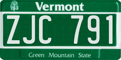 VT license plate ZJC791