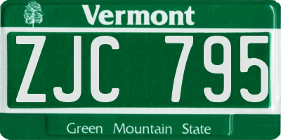 VT license plate ZJC795