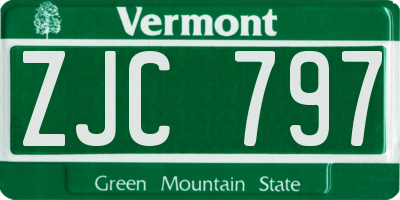 VT license plate ZJC797