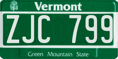 VT license plate ZJC799