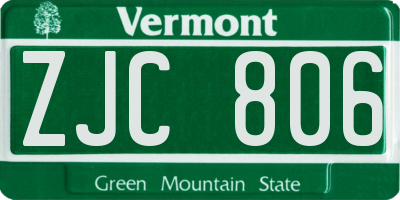 VT license plate ZJC806