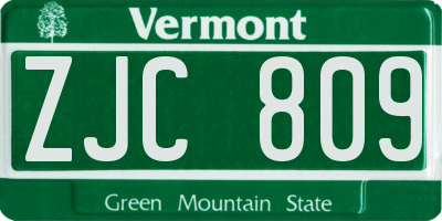 VT license plate ZJC809