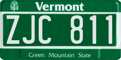 VT license plate ZJC811