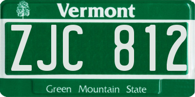 VT license plate ZJC812