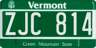 VT license plate ZJC814