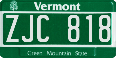 VT license plate ZJC818