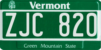 VT license plate ZJC820