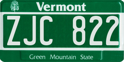 VT license plate ZJC822