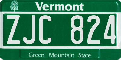 VT license plate ZJC824