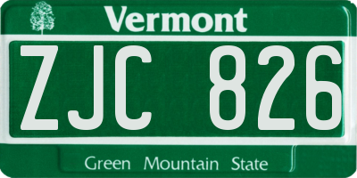 VT license plate ZJC826