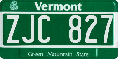 VT license plate ZJC827