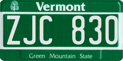 VT license plate ZJC830