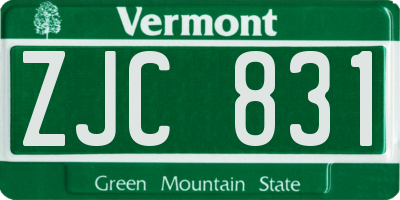 VT license plate ZJC831
