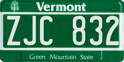 VT license plate ZJC832