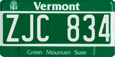 VT license plate ZJC834