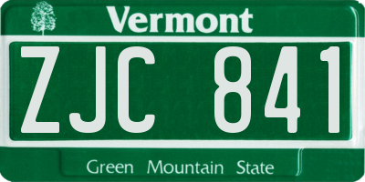VT license plate ZJC841