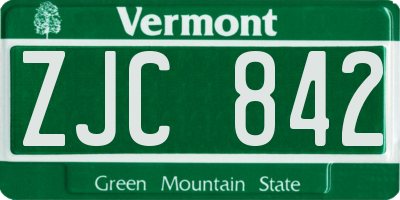 VT license plate ZJC842
